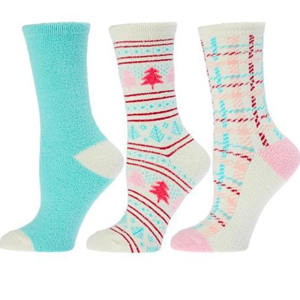 Comfort Code 3-pack Holiday Microterry Double Layer Lounge Socks
